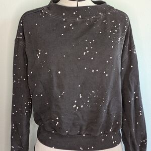 Anthropologie Black and White Splatter Crew Neck Sweater Size Medium